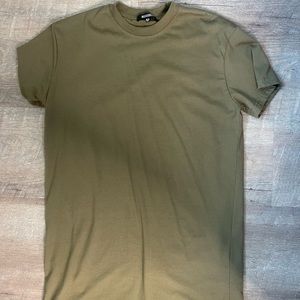 Missguided Khaki Basic T Shirt Dress